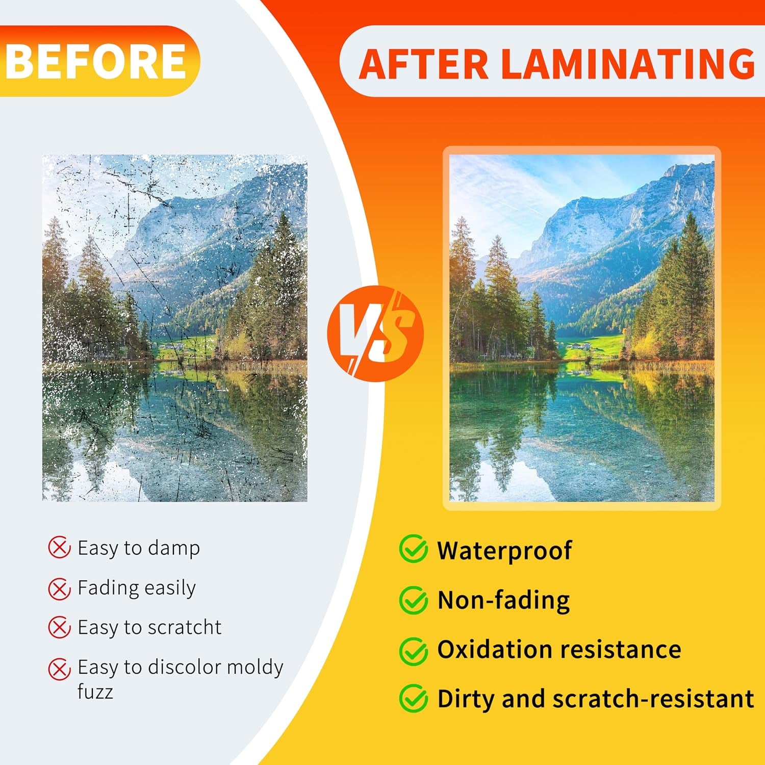 Pmybupo 300 Pack Laminating Sheets,3 Mil,9"X11.5" Inches for Use with Thermal Laminators,Clear,Letter Size,Office and School Supplies