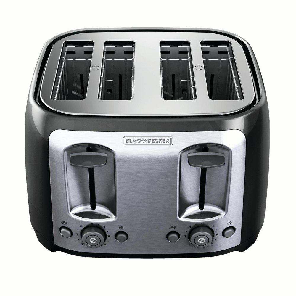 4-Slice Toaster with Extra-Wide Slots, Black/Silver, TR1478BD