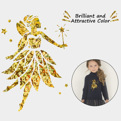 12" X 5 FT Crystal Gold Holographic Heat Transfer Vinyl HTV T-Shirt for Cricut