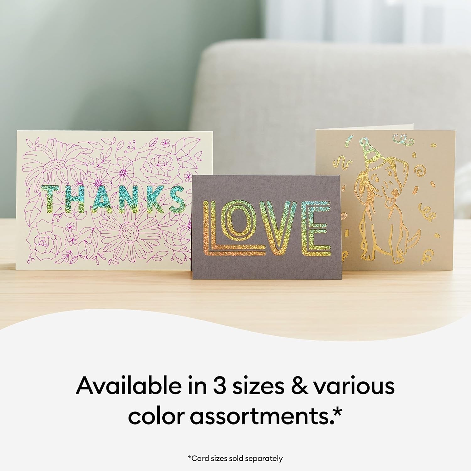 Cricut Cutaway Cards R10, Intricately Design Birthday Cards, Thank You Cards, Custom Greeting Cards, Holographic Backer, Compatible with Cricut Joy/Maker/Explore Machines, Pastel Sampler (18 Ct)