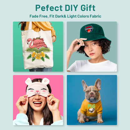 KASYU DTF Transfer Film with 2 Pcs Smart Printing Pads for All Sublimation and DTF Printers, 100 Sheets 8.5X11 Inch DTF Paper for All Color Fabric | DTF Film with Smart Printing Pad for Sublimation Hack All Fabrics