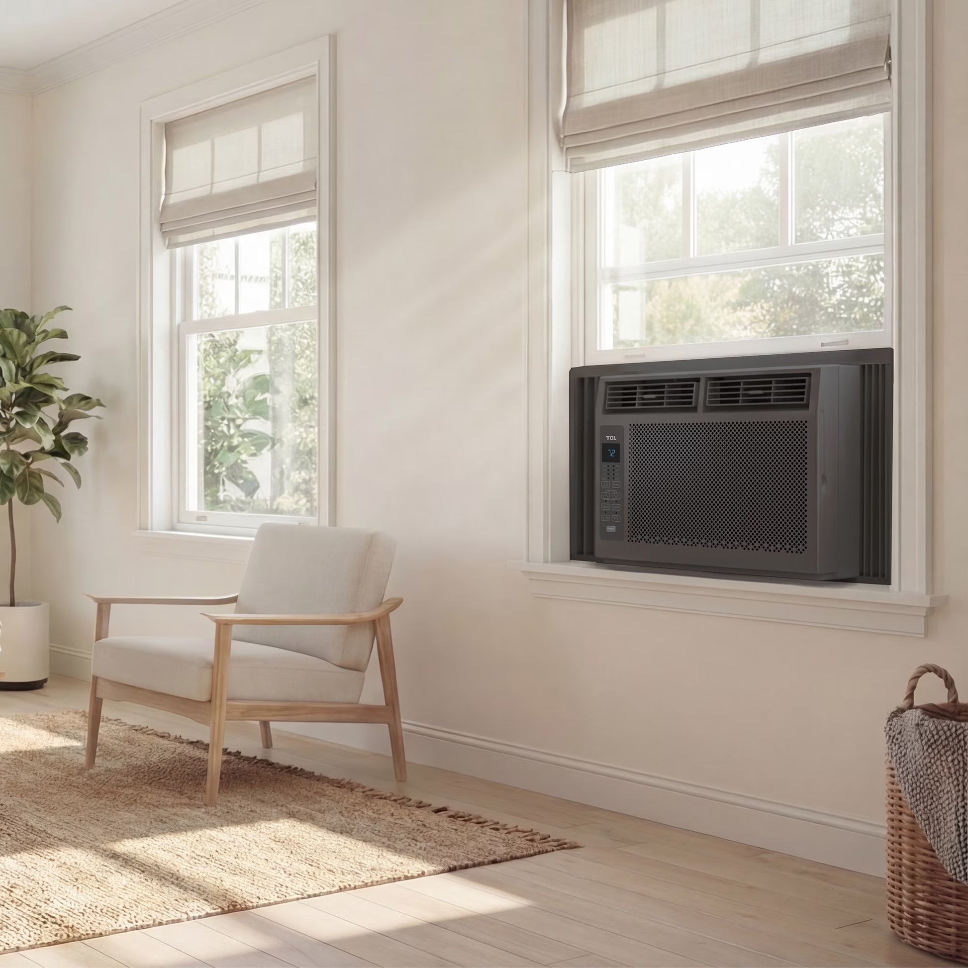 5,000 BTU Window Air Conditioner (Black) - 150 Sq Ft, LED Display, Included Remote, Compact, Dorm Friendly - W5W3M-B