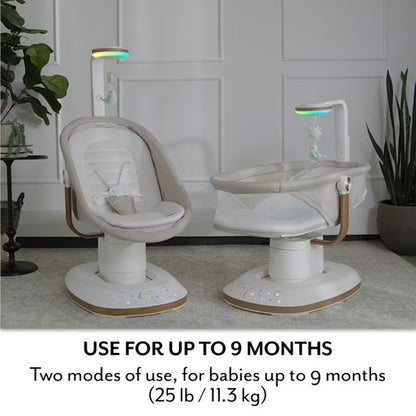 Evenflo Elara 2-In-1 Smart Motion Swing & Soothing Nest, Coastal Coffee