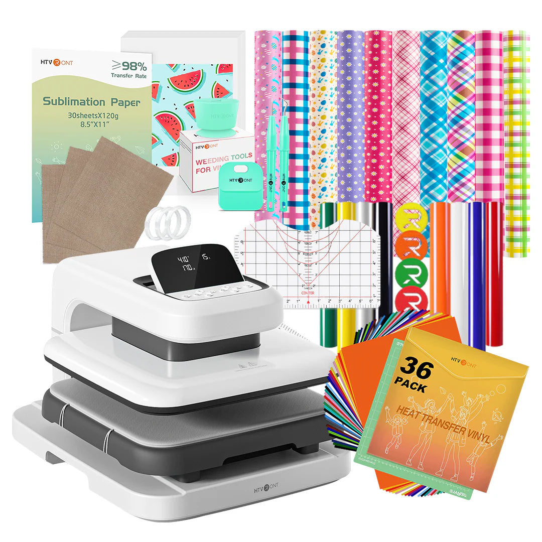 [Easter Best Deal] HTVRONT Auto Heat Press 2+Great Value Bundle