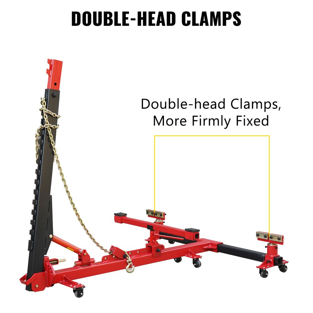 Auto Body Frame Straightener 10 Ton PSI Air Pump Frame Puller Portable Auto Body Puller Frame Straightener with Clamps and 10,000 PSI Hydraulic Foot Pump for Auto Repair Shop