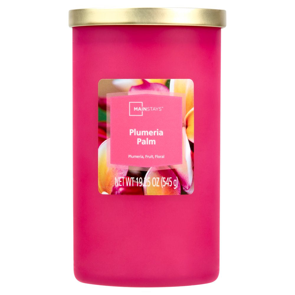 Plumeria Palm Scented 3-Wick Glass Jar Candle, 11.5 Oz.