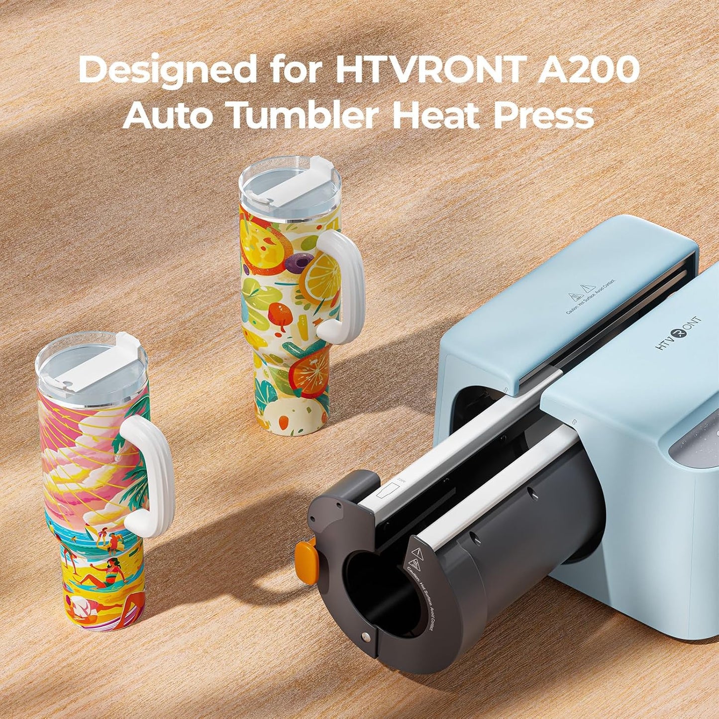 A200 Tumbler Heat Press Attachment - Full Cup Heat Press for 40 OZ Handled Tumbler, Comes with a 40 OZ Tumbler with Handle, Install and Replace in Seconds, Built to Last 10000+ Presses
