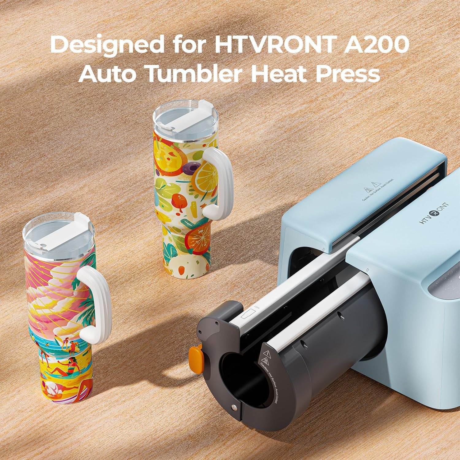 A200 Tumbler Heat Press Attachment - Full Cup Heat Press for 40 OZ Handled Tumbler, Comes with a 40 OZ Tumbler with Handle, Install and Replace in Seconds, Built to Last 10000+ Presses