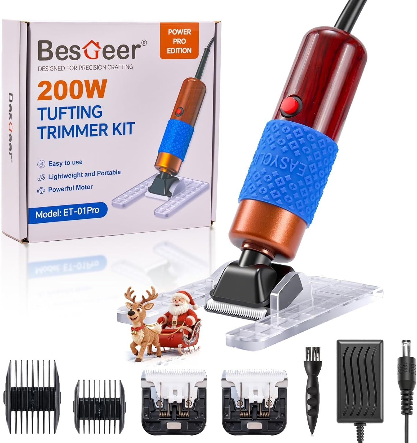 BESGEER 200W Carpet Trimmer with Optimized Shearing Guide, Rug Shears Carpet Carving Tool with 2 Blades for Carpet Repair, a Highly Customer-Friendly Tufting Trimmer for Sculpting Tufting Gun Rug