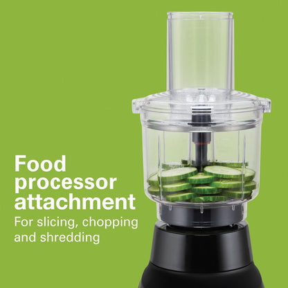 Multiblend Kitchen System, 3-In-1 Blender with Food Processor Attachment, 52 Oz. Blending Jar, and 20 Oz. Travel Jar, Black, 58176