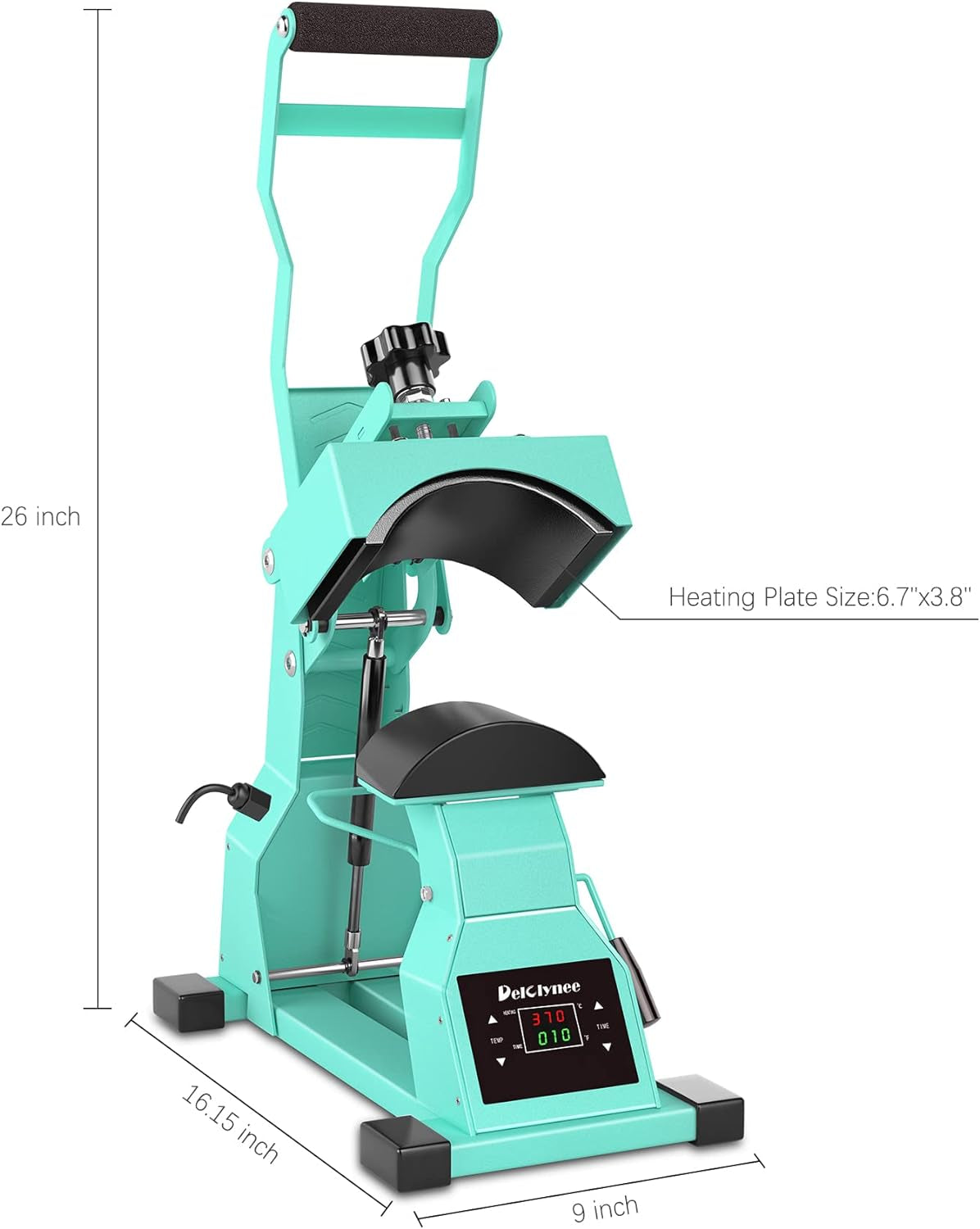 Hat Heat Press Machine for Caps with 2Pcs Interchangeable Platens(6.7"X3.8", 6.7"X2.5"), Cap Heat Press for Stuctured Hats and HTV Iron on and Sublimation Projects, Heat Transfer Printing for Caps