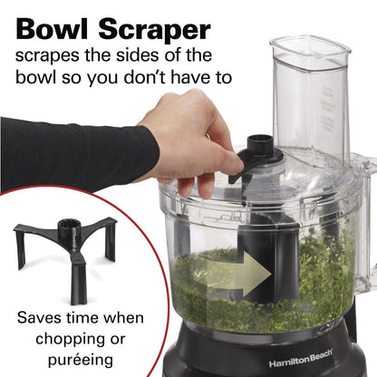 Food Processor and Vegetable Chopper with Easy Clean Bowl Scraper, 10 Cup Capacity, Stainless Steel, 70730