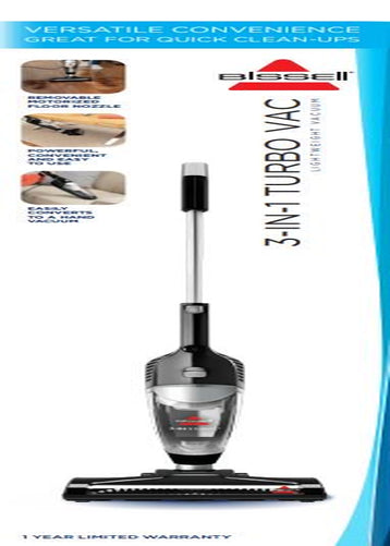 3-In-1 Turbo Lightweight Stick Vacuum, 2610 (Black)