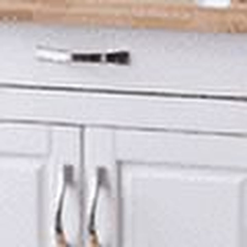 Kitchen Island Cart with Drawer and Storage Shelves, White