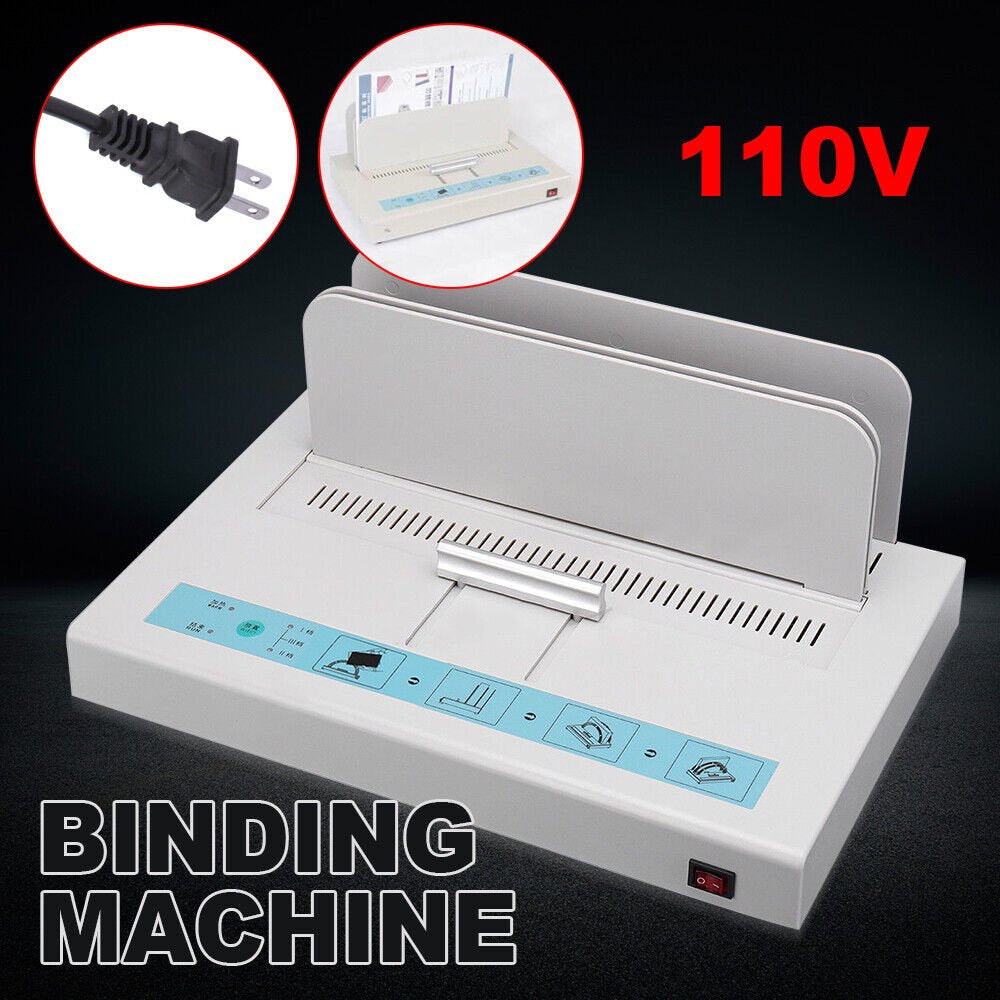 110V Thermal Binding Machine Universal Electric Book Automatic Binder 3 Gears Adjustable