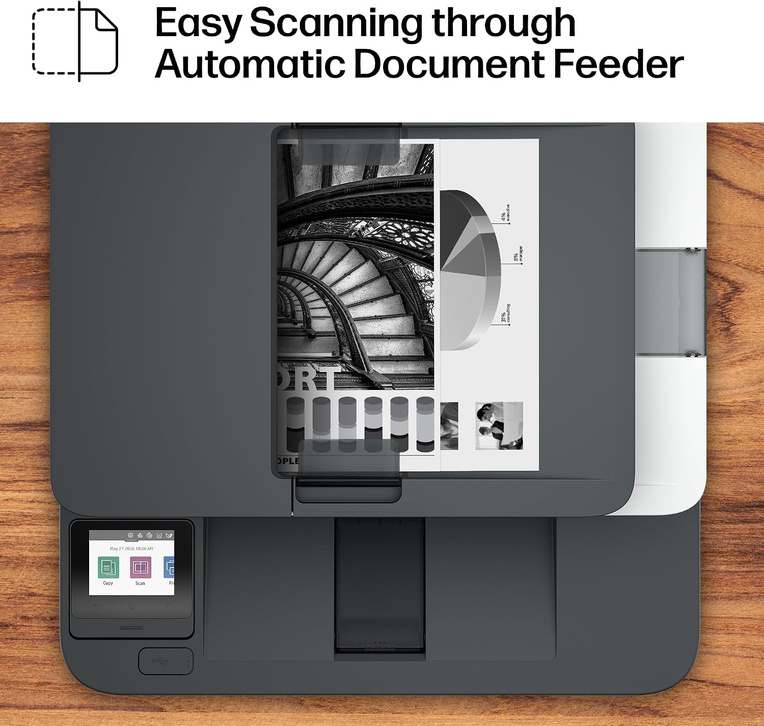 HP Laserjet Pro MFP 3105Sdw Wireless Printer, Print, Scan, Copy, Fast Speeds, Easy Setup, Mobile Printing, Advanced Security, Best-For-Office, Ai-Capable (3G646A)