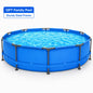 above Ground Swimming Pools, Large round Frame Outdoor Pool W/Sturdy Iron Support for Backyard, Patio & Garden, Easy Setup Family Pool for Kids and Adults Summer Water Fun