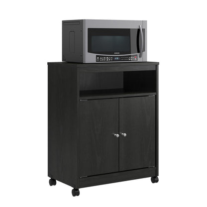 Landry Kitchen Microwave Cart, Black Oak