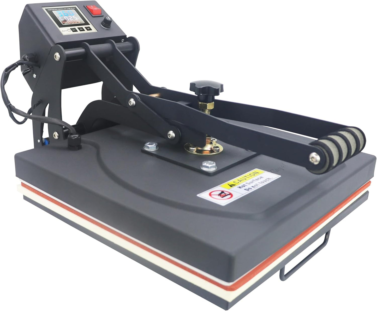 Royalpress 15" X 15" Color LED Industrial-Quality Digital Sublimation Heat Transfer Machine T-Shirt Heat Press Machine, 15" X 15", Black