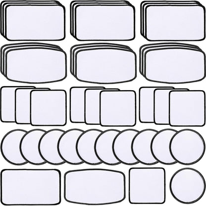 40 Pcs Sublimation Blanks Patches - Large Iron-On Patch with Black Border - Exquisite Fabric Patches for DIY Hats Backpack T-Shirt Project (Mixed)