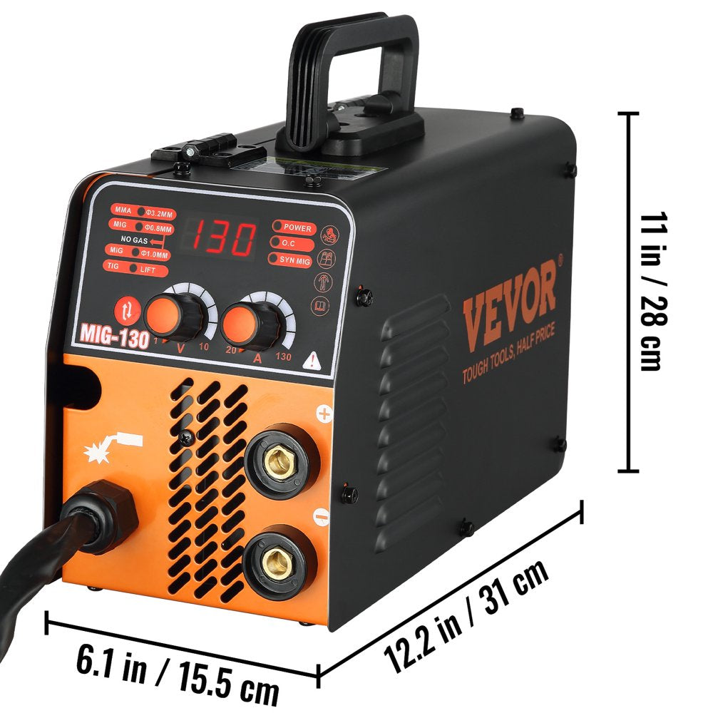 brand MIG Welder, 130A Welding Machine, 3 in 1 Combo MMA/ MIG/ LIFT TIG Welder Machine, Flux Core Welder, MIG-130 Portable Welding Machine, Mig Welding Equipment with 1 KG Welding Wire