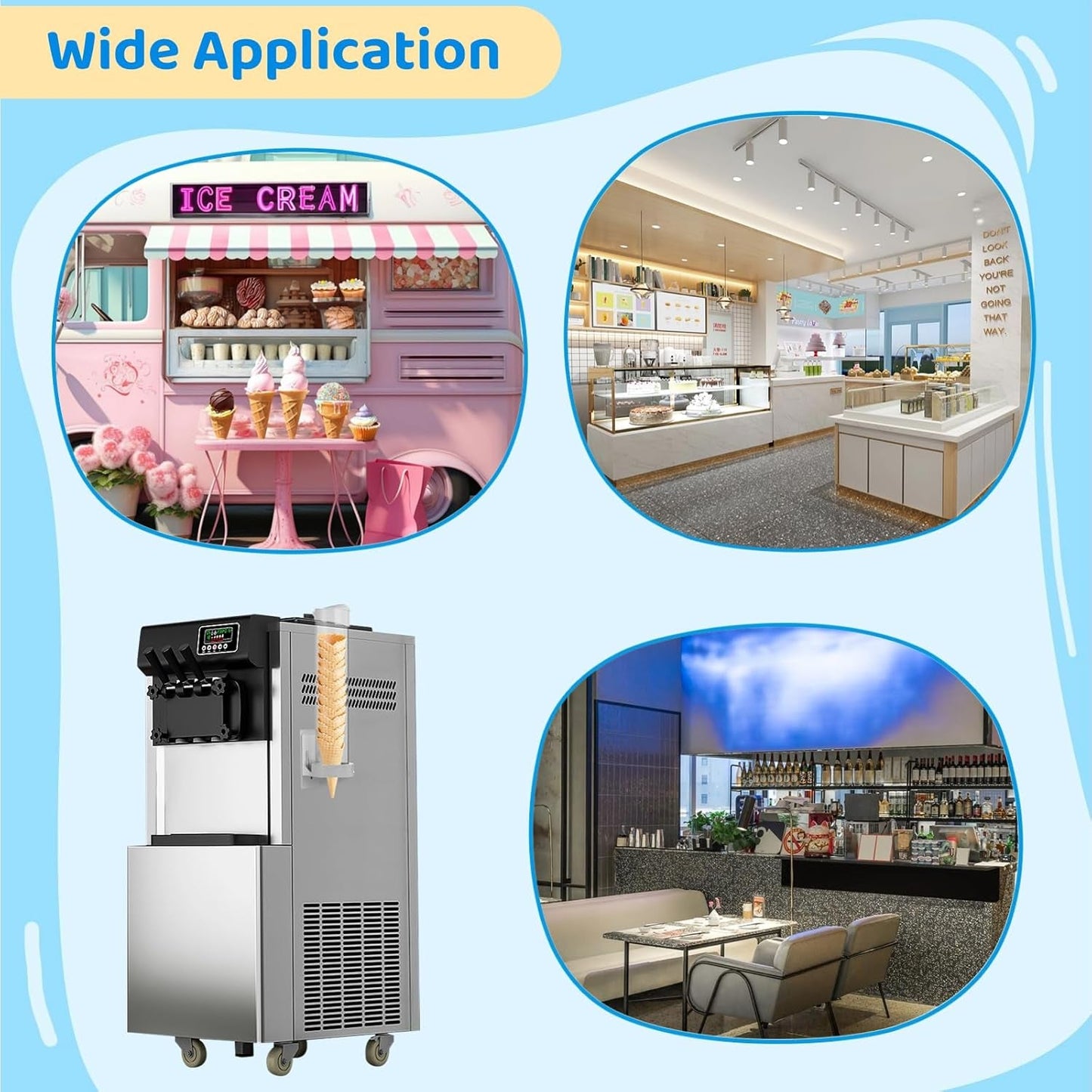 16'' Resturant Ice Cream Cone Dispenser (Commercial), Fit for Most Cone & Waffle Cone on Market, Self Adhesive Wall Mount Cone Holder for Coffee Dounut Store Ice Cream Machine, Easy to Clean (1PCS)