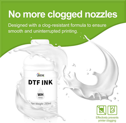 DTF Ink 600ML, Premium DTF Printer Ink, 6X100Ml Refill for ET-8550 XP15000 L1800, R1390 R2400, DTF Transfer Ink for PET Film (100Ml X 6, 2 Wh+Cmyk)