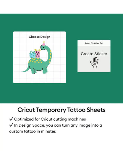 8.5 in X 11 in Printable Temporary Tattoo Sheets 8 Count