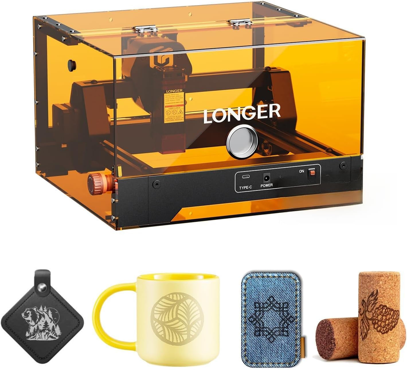 LONGER Ray5 Minis 2.5W Laser Engraver, 12000Mm/Min High-Speed Laser Engraving Machine, 0.01Mm Precision, 130×140Mm Work Area, Beginner-Friendly DIY Engraver for Wood, Acrylic, Leather