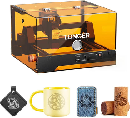 LONGER Ray5 Minis 2.5W Laser Engraver, 12000Mm/Min High-Speed Laser Engraving Machine, 0.01Mm Precision, 130×140Mm Work Area, Beginner-Friendly DIY Engraver for Wood, Acrylic, Leather