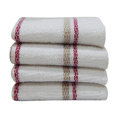 4-Piece Kitchen Scrubber Dishcloth Set, Tan Stripe