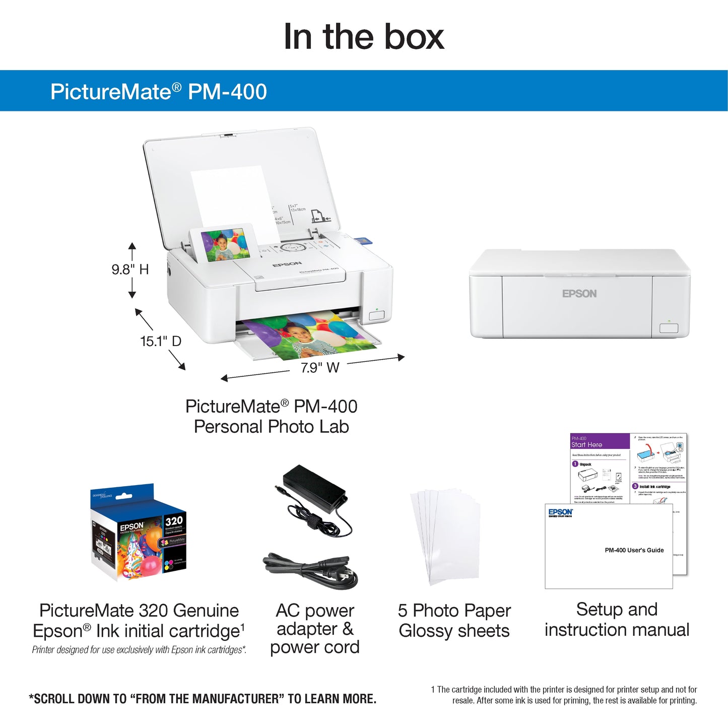 Epson Picturemate PM-400 Compact Photo Printer
