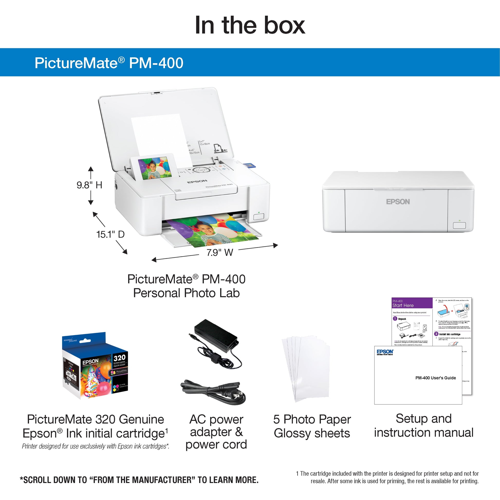 Epson Picturemate PM-400 Compact Photo Printer