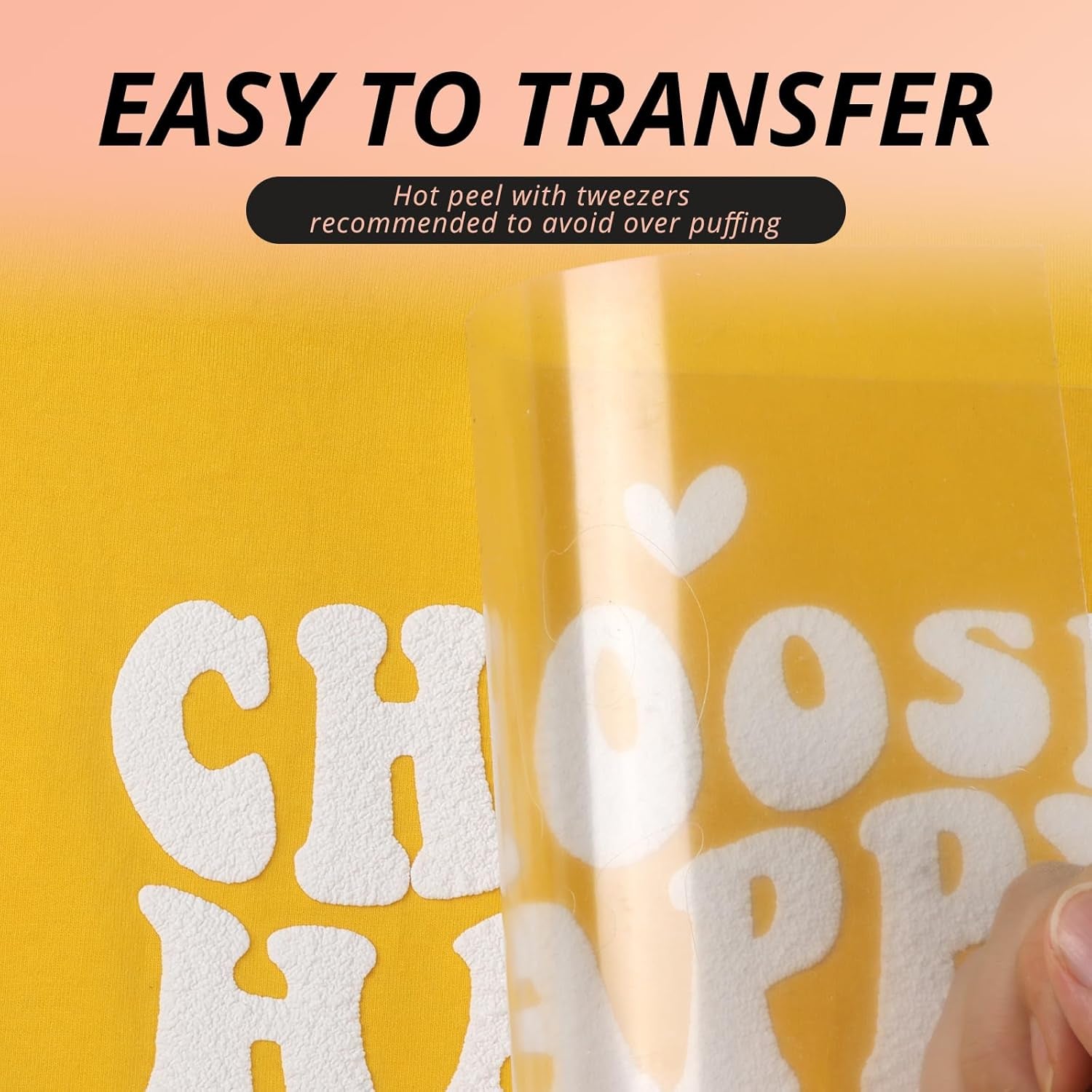 HTVRONT Puff Vinyl Heat Transfer - 10" X 6Ft White Iron on Vinyl Roll for T Shirts, 3D Puff HTV Heat Transfer Vinyl Compatible with Cricut Cutting Machine- Easy to Cut & Weed & Transfer (White)