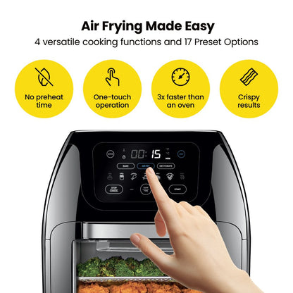 Multifunctional Digital Air Fryer+ Rotisserie, Fry, Roast & Bake, 17 Presets, XL 10L, Black