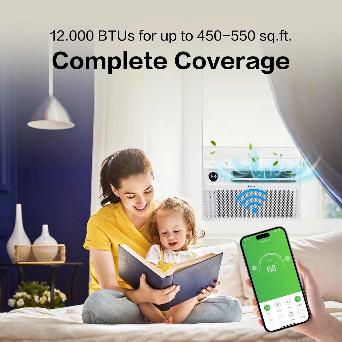 Energy Star 12000 BTU Inverter Window Air Conditioner, Energy-Saving Window AC Unit with APP & Voice Control, Ultra Quiet & Easy Installtion Design, Work with Alexa/Google Assistant