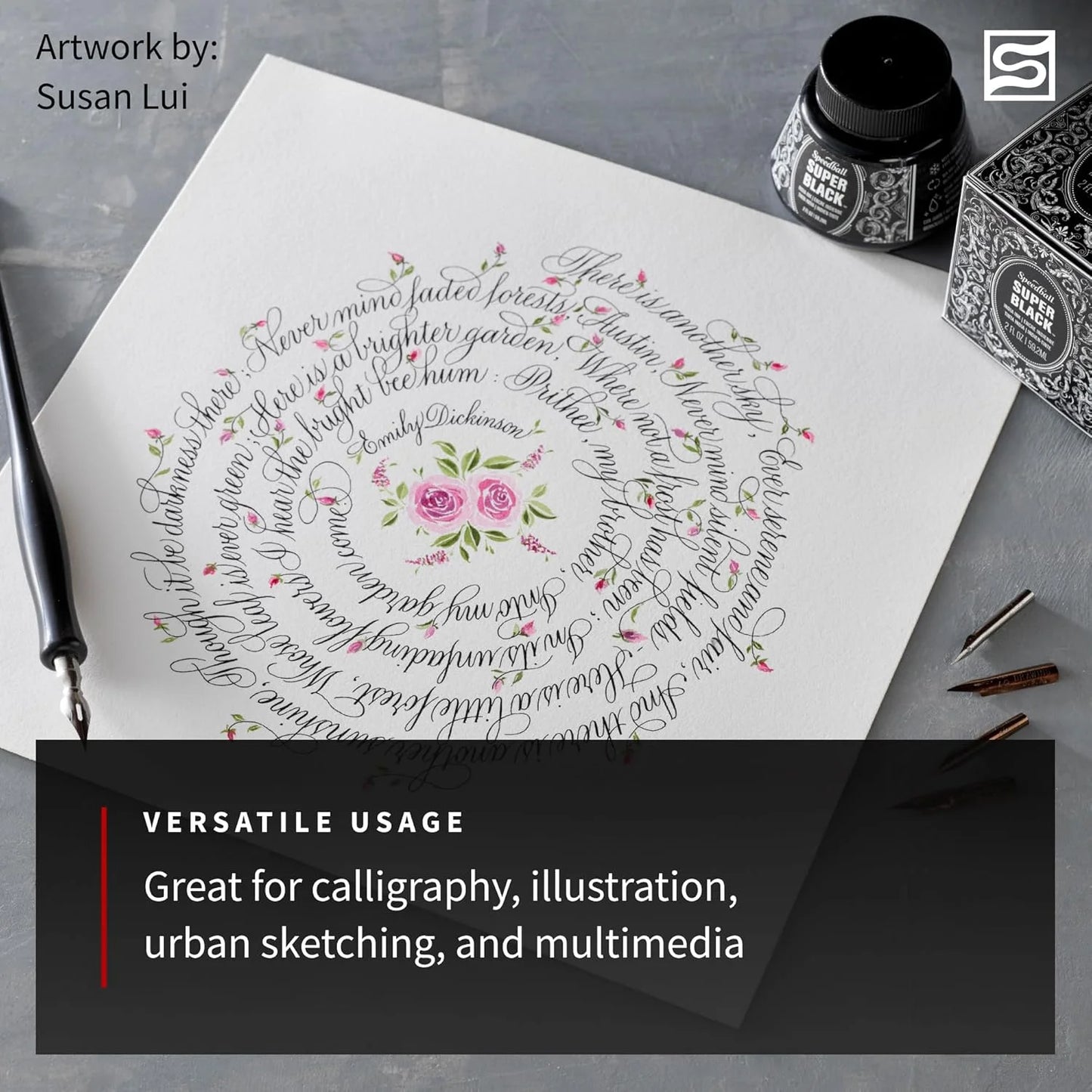 Super Black India Ink, 2-Ounce Jar