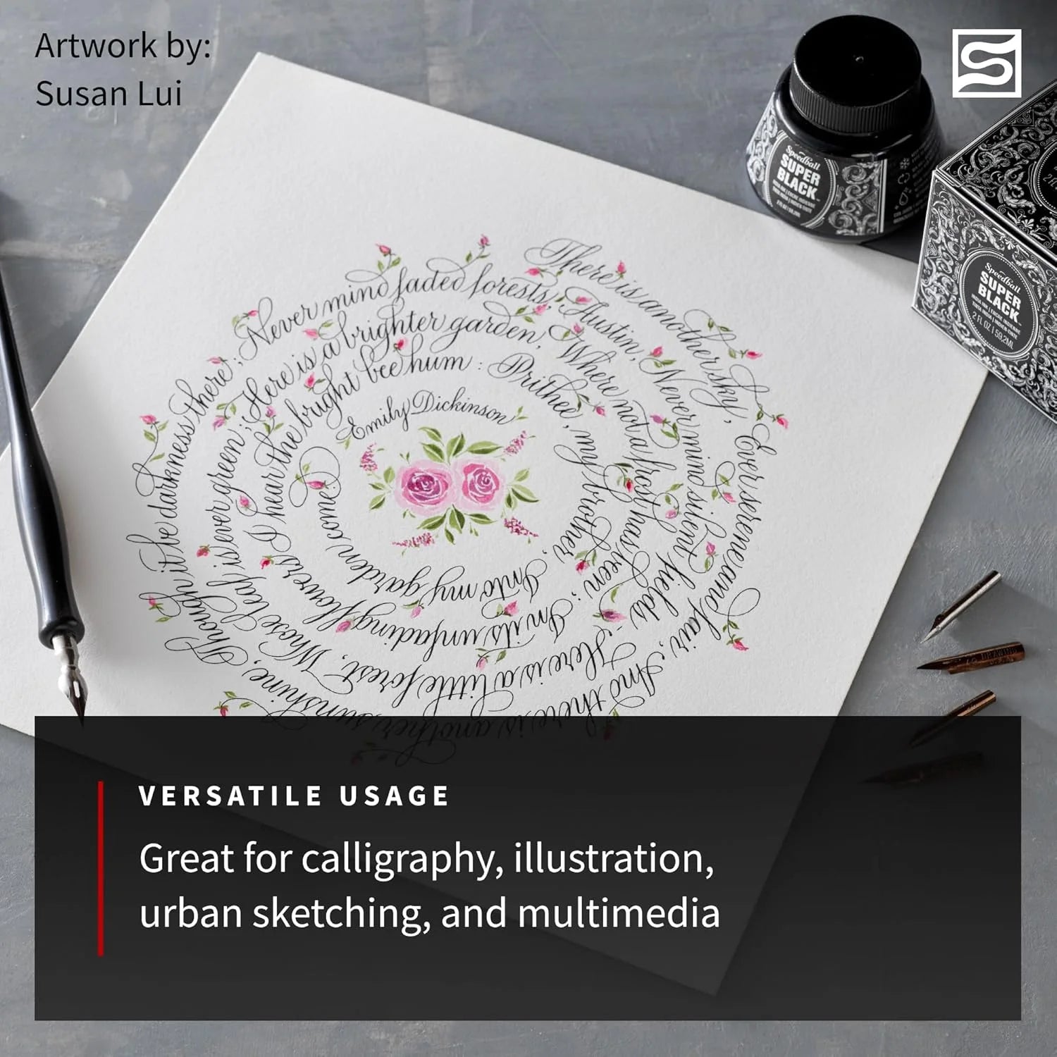 Super Black India Ink, 2-Ounce Jar