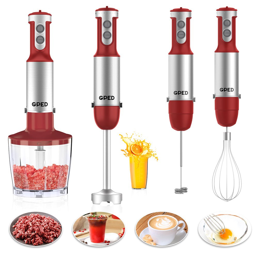 Hand Blender, 5-In-1 Immersion Hand Blender,12 Speed Turbo Mode Stick Blender for Make Smoothie, Milk Shakes,Juice ,Sauces