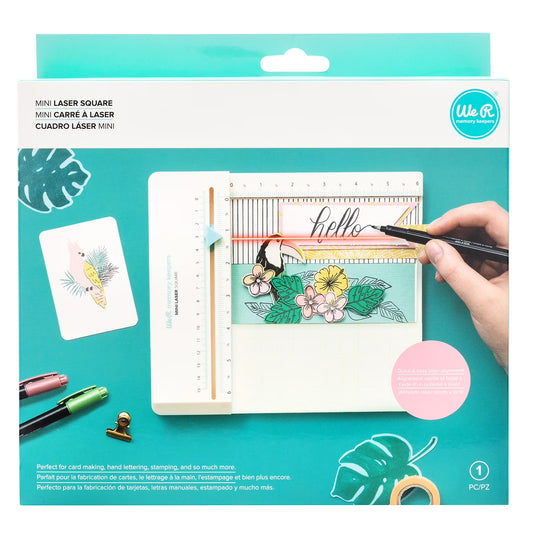 White Plastic Laser Square Mini, 6"X 6.5" Working Space