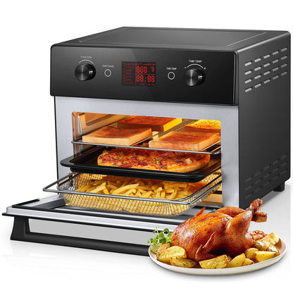 Air Fryer Toaster Oven Combo, 20QT Smart Convection Ovens Countertop, 7 Cooking Functions for Roast, Bake, Broil, Air Fry, Free Accessories Included, 1800W