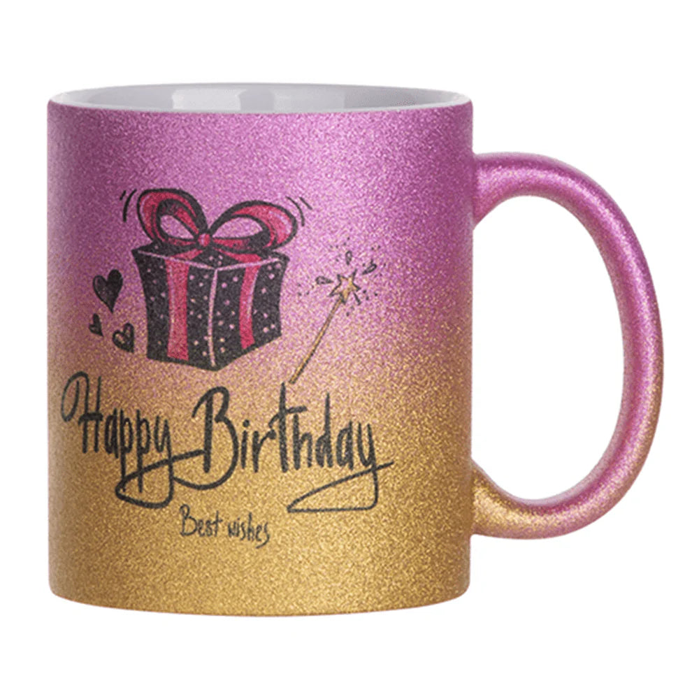 HPN Sublicraft 11 Oz. Glitter Gradient Sublimation Ceramic Mug - 12 per Case