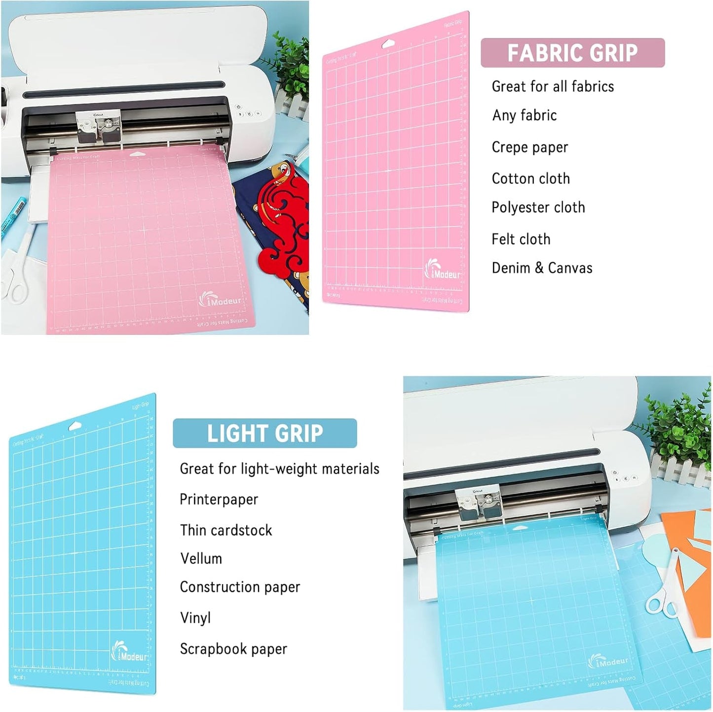 Imodeur 10 Pack Cutting Mats -12"X12" Cutting Mats for Cutting Machine Accessories - Mats for Explore Air 2/ Maker 2/3