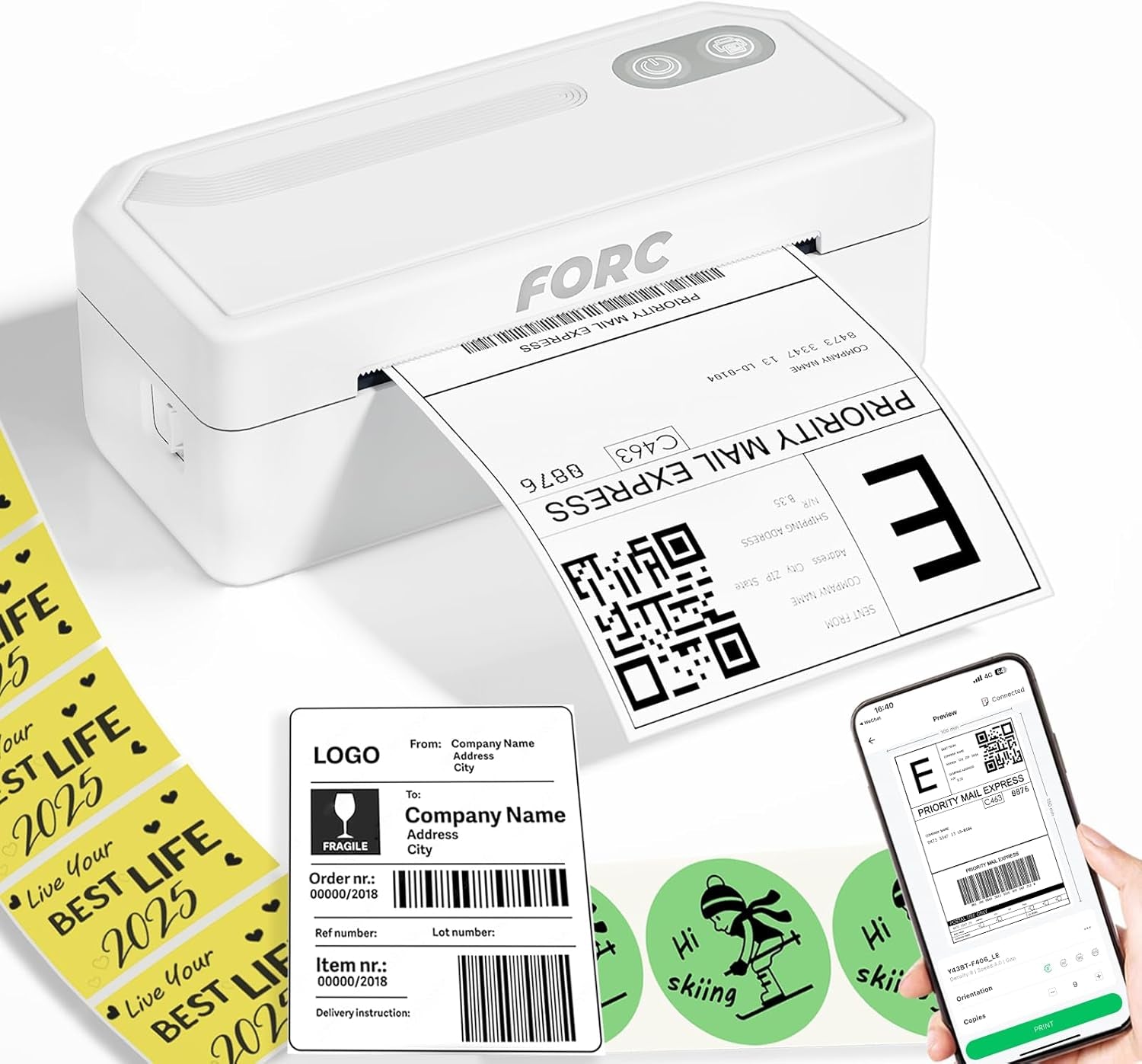 Shipping Label Printer,4X6 Thermal Label Printer for Small Business & Office Package,Compatible with Android, Ios, Windows and Mac, Widely Used for Amazon,Ups,Etsy,Usps