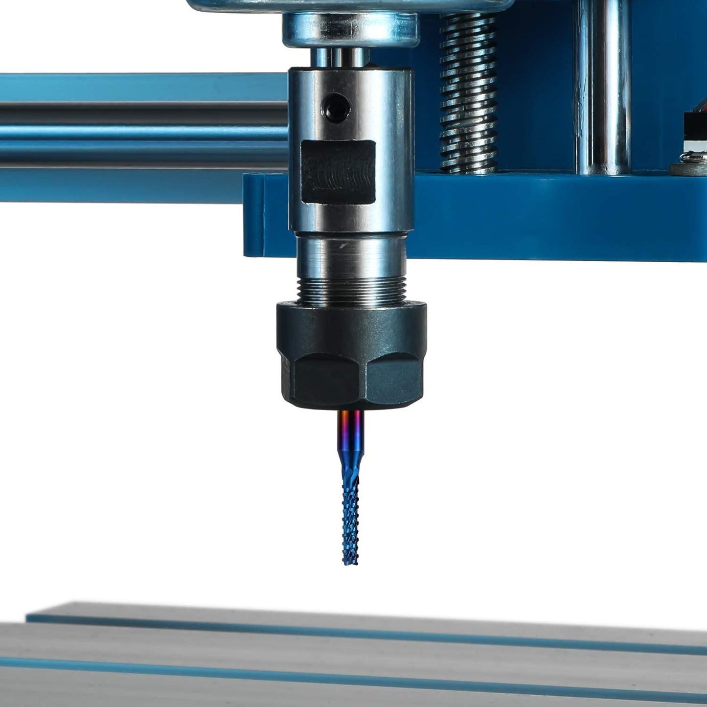Genmitsu 40Pcs End Mills CNC Router Bits, 1/8" Shank CNC Cutter Milling Carving Bit Set Including 2-Flute Flat Nose & Ball Nose, Nano Blue Coat & Titanium Coat, MC40A