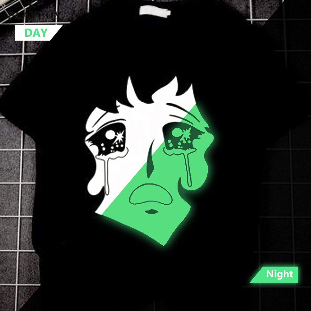 12" X 8FT Glow in the Dark White to Blue Green Heat Transfer Vinyl Iron on T-Shirt for Cricut & All Cutter Machine