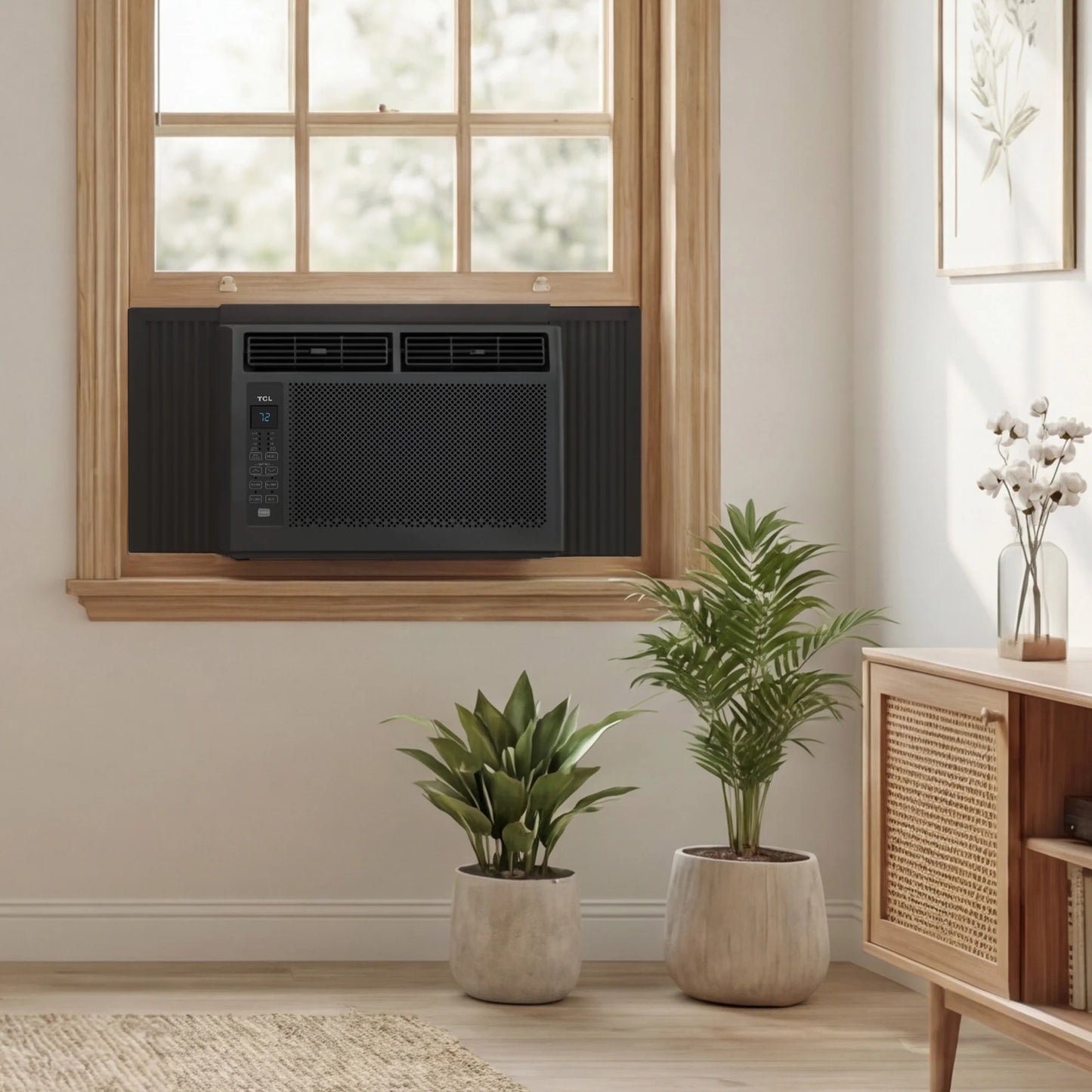 5,000 BTU Window Air Conditioner (Black) - 150 Sq Ft, LED Display, Included Remote, Compact, Dorm Friendly - W5W3M-B