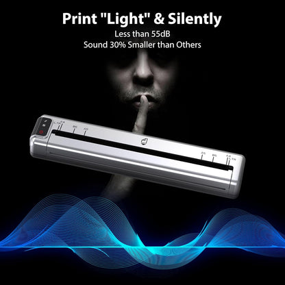 Phomemo Ultra-Light Q302 Portable Printer, Wireless Inkless Thermal, Wifi Bluetooth for US Letter/A4/A5/B5 Thermal Paper, Compact Printer, Compatible with Android Ios Phone & Laptop