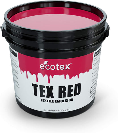 Ecotex® Tex-Red Screen Printing Emulsion (Pint - 16Oz.) Pre-Sensitized Photo Emulsion for Silk Screens and Fabric - for Screen Printing Plastisol Inks, Pure Photopolymer Screen Printing Supplies