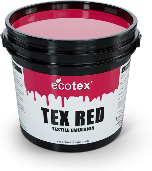 Ecotex® Tex-Red Screen Printing Emulsion (Pint - 16Oz.) Pre-Sensitized Photo Emulsion for Silk Screens and Fabric - for Screen Printing Plastisol Inks, Pure Photopolymer Screen Printing Supplies
